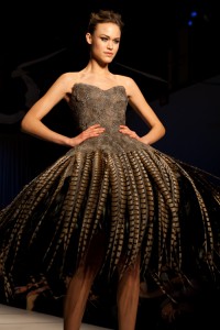 dress made of feathers